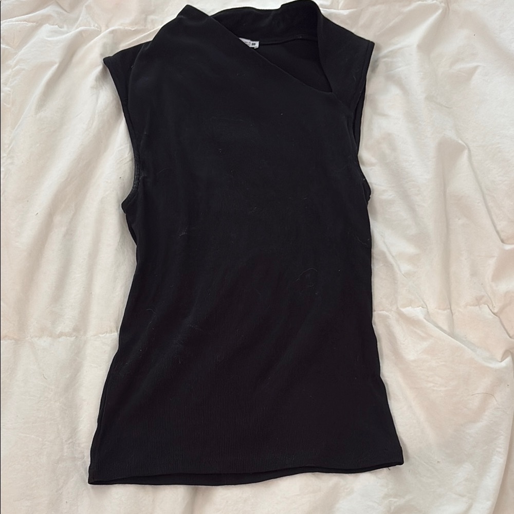Zara Black Asymmetrical Muscle Tee